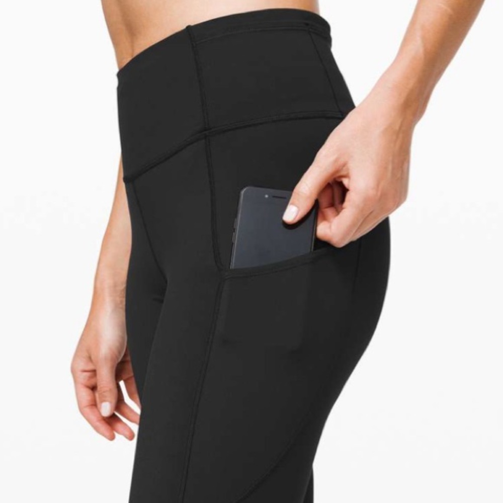 Lululemon Fast And Free High Rise Crop II Legging 24" Non Reflective Black 4 - Picture 2 of 8